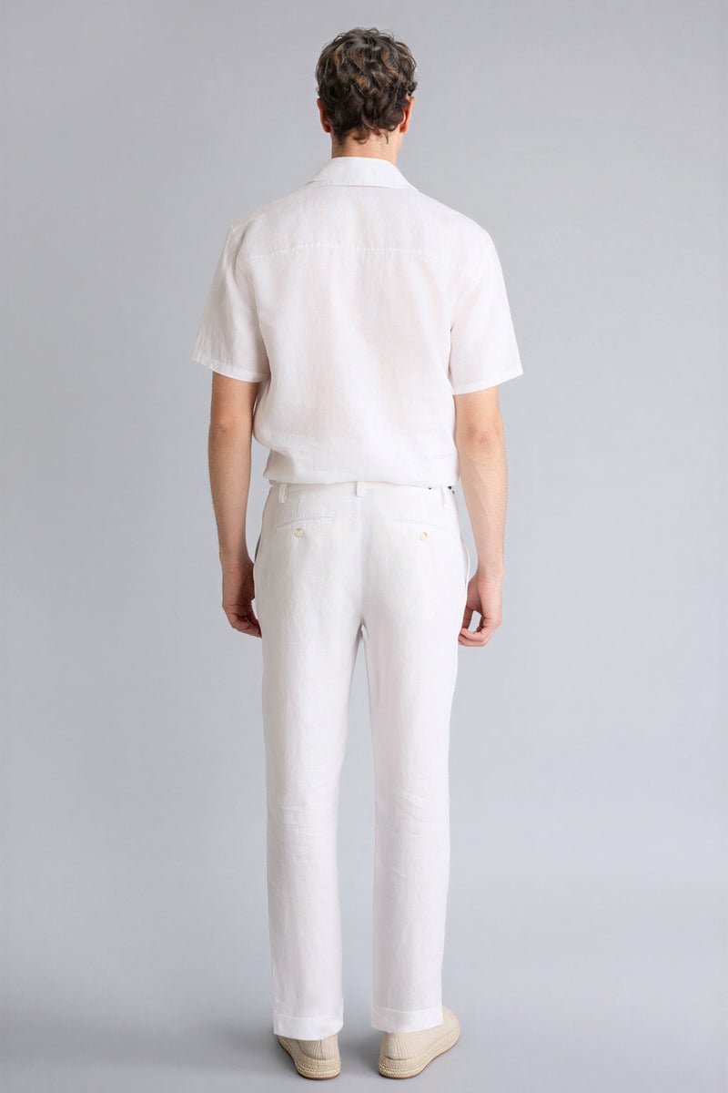 DeFacto White Man Relax Fit Linen Trousers Casual - Image 5